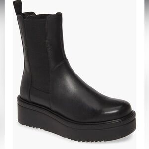 Black Platform Chelsea Ankle Booties